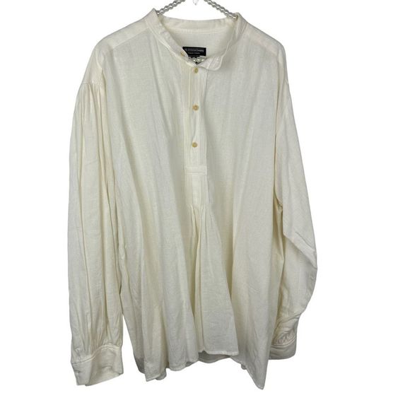 J. Peterman Other - J. Peterman poet shirt band collar cream size XL men’s